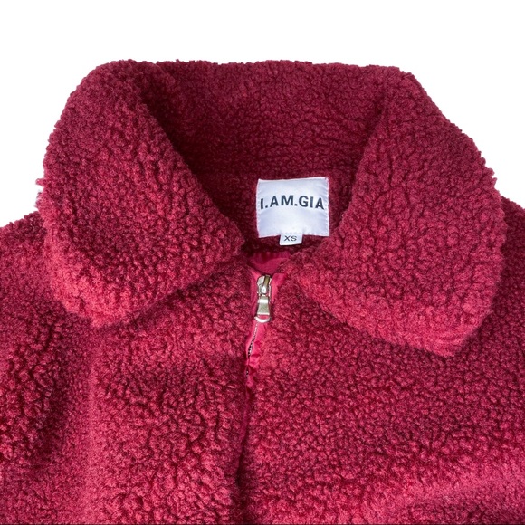 ❌SOLD❌ I.AM.GIA. Burgundy Pixie Coat Teddy XS - Picture 3 of 8